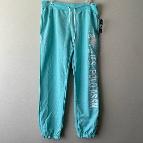 U.S. Polo Assn. Pants - U.S. Polo Assn. NWT Teal Aqua Y2K Women's Joggers with Drawstring and Pockets